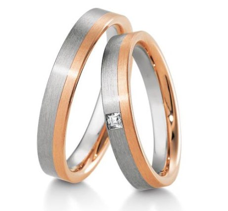 Обручальное кольцо с квадратным бриллиантом (фианитом) 10033 - заказать в мастерской Петроголд
